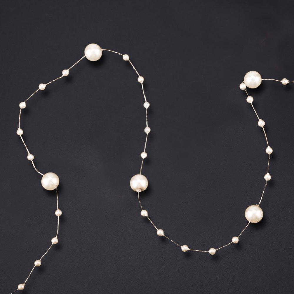 Garlands 10M Fishing Thread Pearls 3+8mm Plastic Pearl Beaded Chain Artificial Pearls Beads Bridal Bouquet
