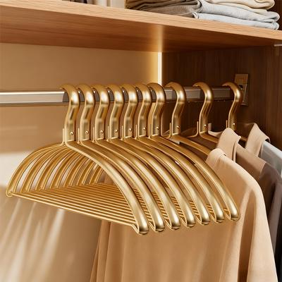 Clothes Hanger 10/5Pack, Sweater Hangers No Shoulder Bump, Wide Heavy Duty Coat Hangers for Closet, Non Slip Metal Hangers