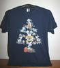 Baby Cartoon Cows Forming a Christmas Tree T-Shirt, Large, Navy Blue