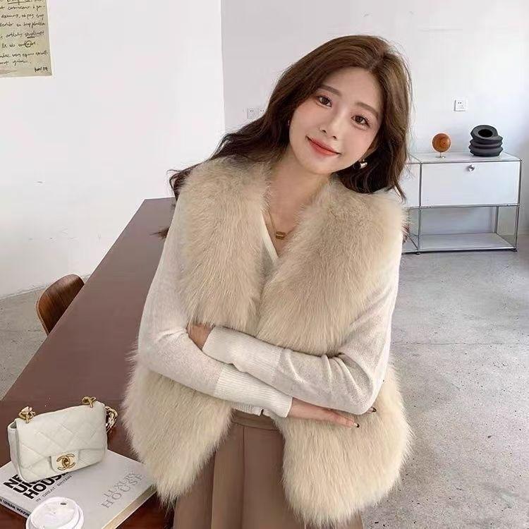 New autumn and winter imitation mink vest women's fur coat women's imitation fox hair thickened fur vest