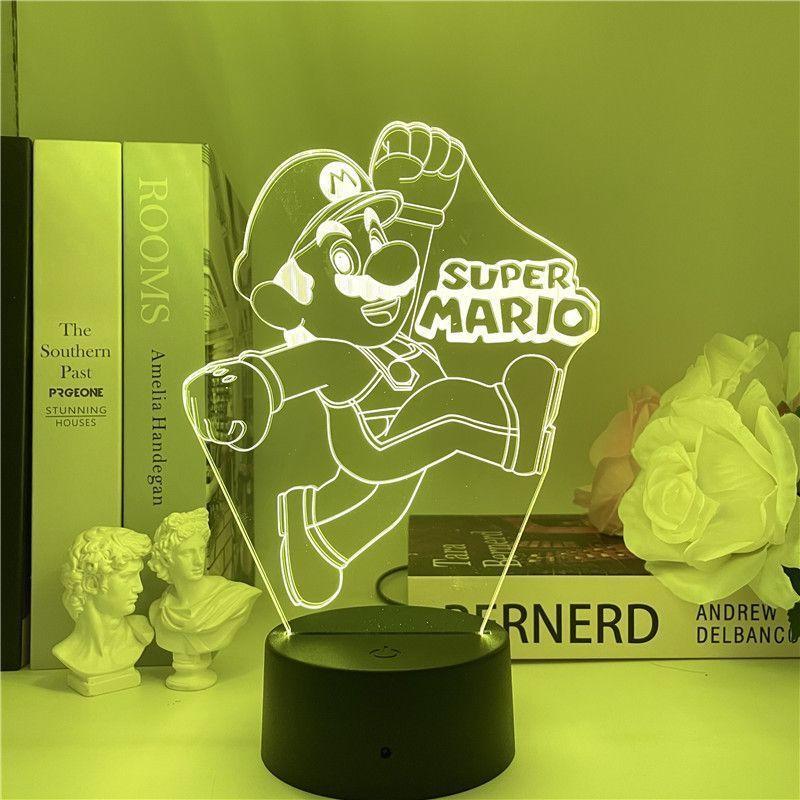 Super Mario Usb Night Light With Color Changing Led For Gaming Room Decor