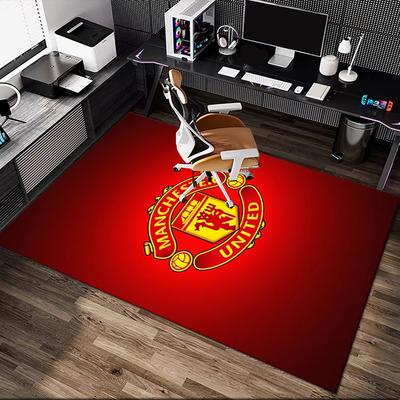 [1pc Manchester United Manchester City Office Chair Carpet] Digital Printed Area Rug for Home & Game Room Use, Soft Indoor Sofa Chair Mat