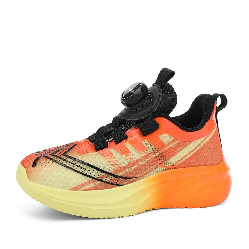 Boys running shoes 2025 spring new rotating button children's sports shoes adolescent girls versatile shoes