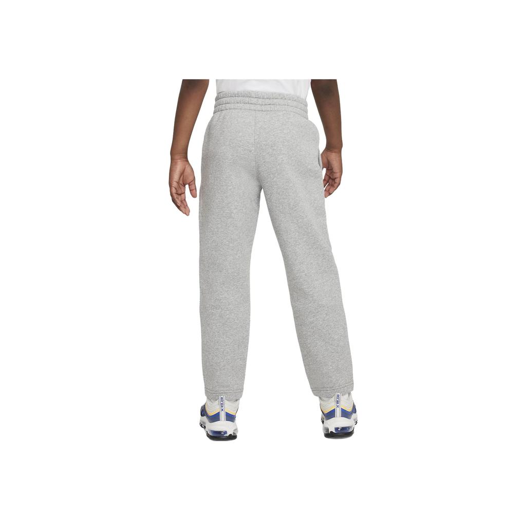 Nike Kids Sportswear Club Fleece Logo Embroidered Straight Leg Knit Sweatpants Kids Bottoms Light-Gray FD3010-063