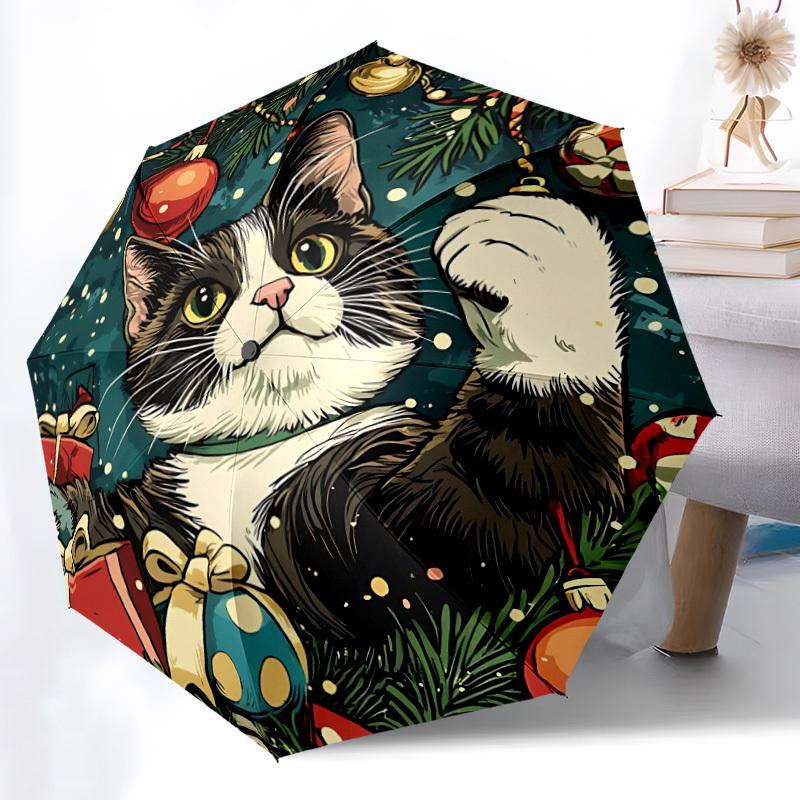 

1pc Cat Decorations Automatic Folding Umbrella Durable Iron Frame,All Seasons Home Travel Outdoor Multifunctional Umbrella yy251115108