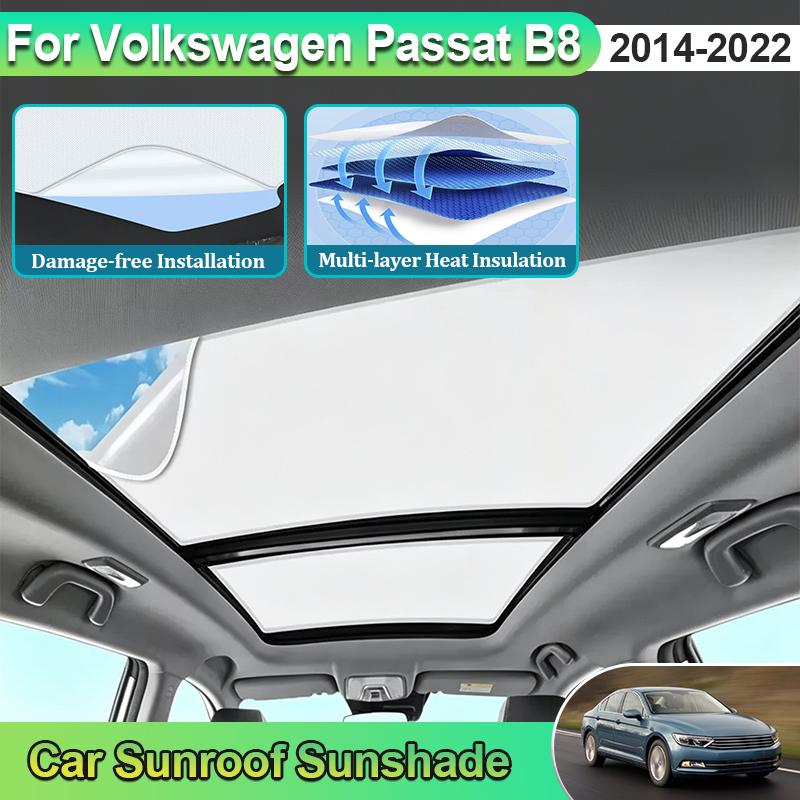 Sunshades For Volkswagen Passat B8 Accessories VW Magotan 2014~2022 Electrostatic Adsorption Skylight Protector Sun Visor Shield