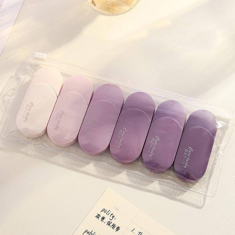 Kawaii Correction Tape Kit INS Creative Correction Tape Student Gradient 6 Pack Correcting Tape Tape Stationery Supplies High Quality