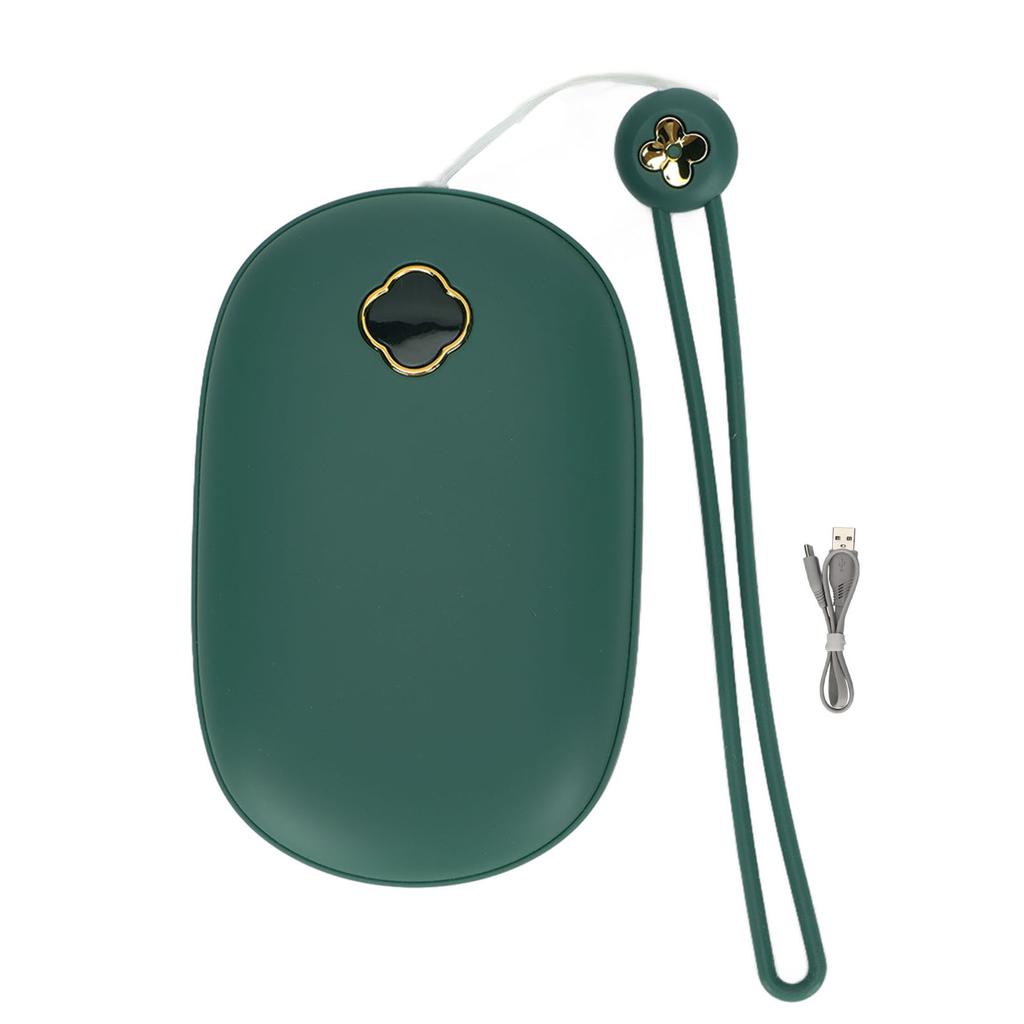 10000mAh Wiederverwendbarer Taschenwärmer Powerbank Tragbarer USB Elektrischer Handwärmer für Camping Grün