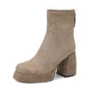 Fashion Suede Super High Heels Women Boots Ankle Chelsea Shoes New Winter Chunky Dress Shoes Party Elegant Pumps Goth Botas Mujer