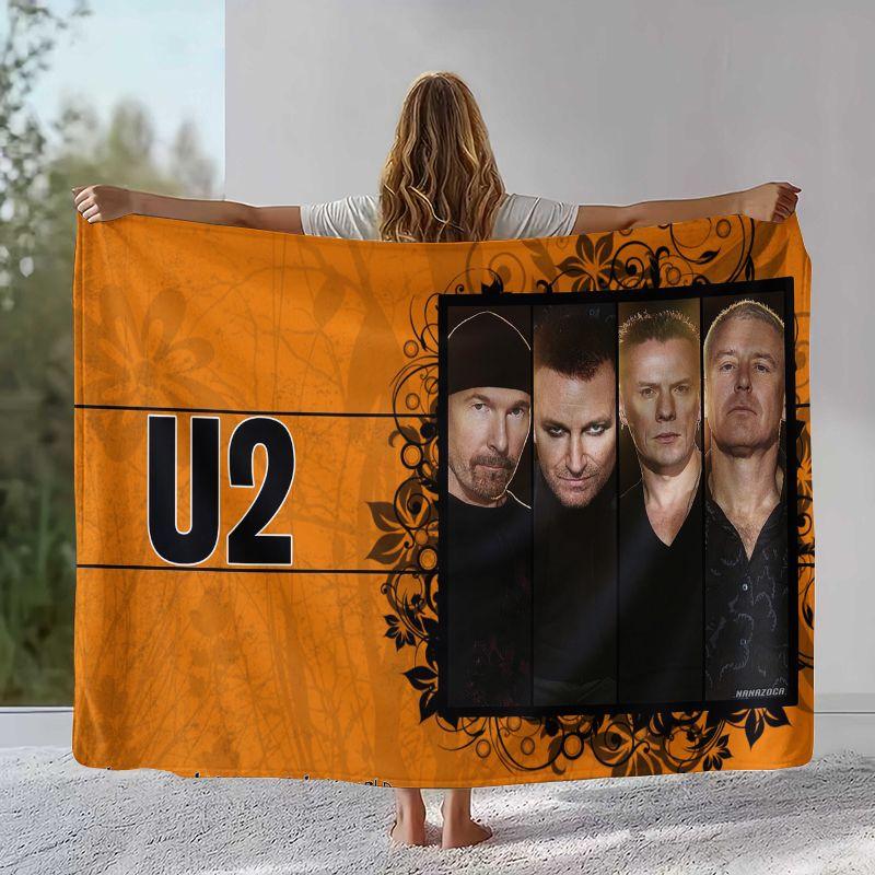 Coperta di Flanella U2 Irlanda Rock Bang Bono Retrò, Coperta Morbida Calda in Peluche per Casa Camera da Letto Letto Divano Ufficio Picnic regalo