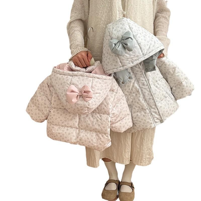 Baby Girls Winter Down Coat Long Sleeve Hooded Puffer Jacket Toddlers 1-3 Years A-Class Safety Soft Warm Outerwear