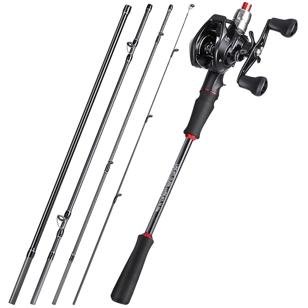 SOUGAYILANG Nový rybářský prut Baitcasting Sada rybářských navijáků 1,8 m 2,1 m 2,4 m Převodový poměr 6,3:1 Odlévací rybářský naviják 17+1BB