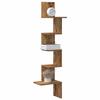 VidaXL Corner Wall Shelf Old Wood 32x32x127.5cm Engineered Wood, Wall Shelf, Hanging Shelf, Wall Shelf 860524