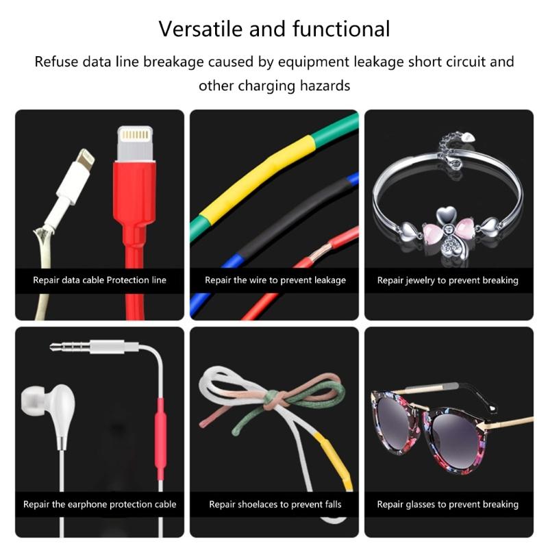 Essential 100pcs Heat Shrink Tubing set 4:1 Shrink Ratio Rubber Heat Shrink Tube Assortment Convenient Heat Shrink Tube