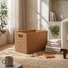 Rectangular Woven Basket Easy To Clean Woven Storage Basket Decorative Long-Lasting for Home Organization