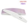 10Pcs/Lot 80/100/150/180/240 Grit Limas Trimmer Lime Nail Art Ongle Manicure Tool Nail File Buffer Double Side Nail Files Buffer
