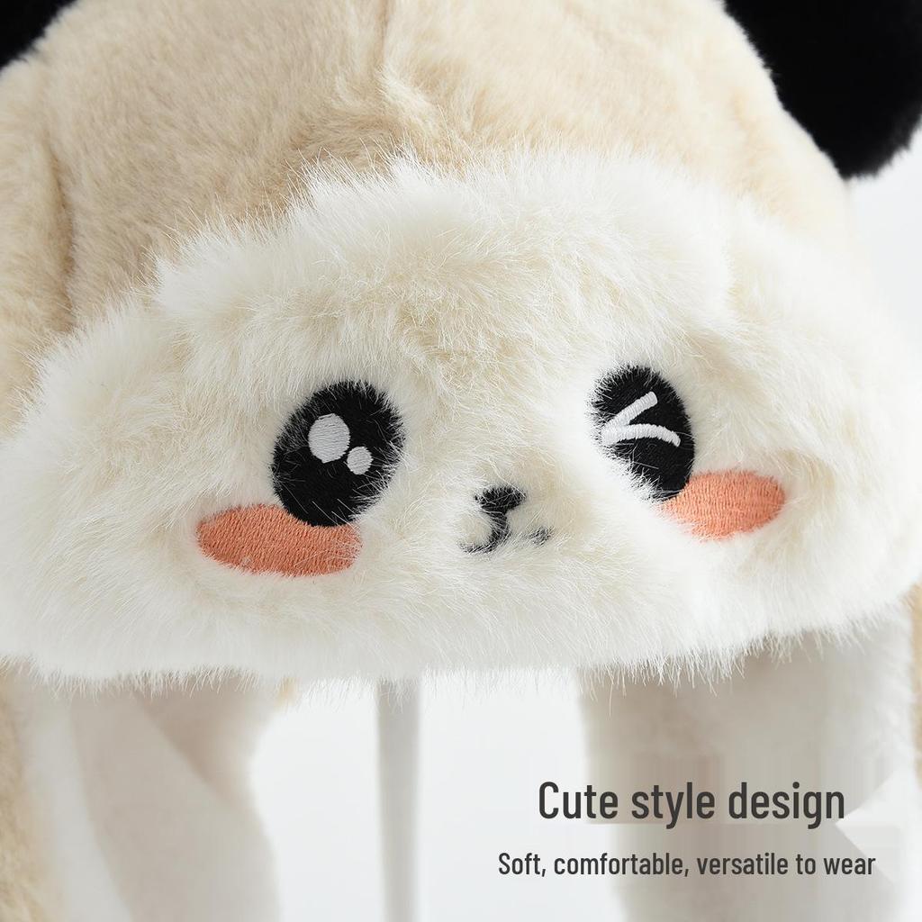 Kids' Winter Plush Hat: Windproof Ear Protection, Cute Cartoon Lei Feng Style