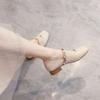 French Mary Jane Single Shoes Women's Summer New Shallow Mouth One Shoe Two Wear Small Heels Low Heel Beanie Shoes