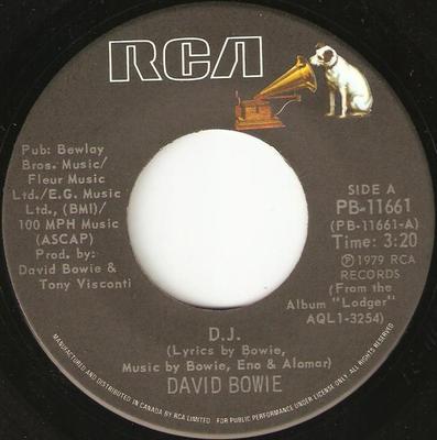 Disque 7 pouces DAVID BOWIE D.J. PB11661 RCA 1979 Canada Rock Usagé