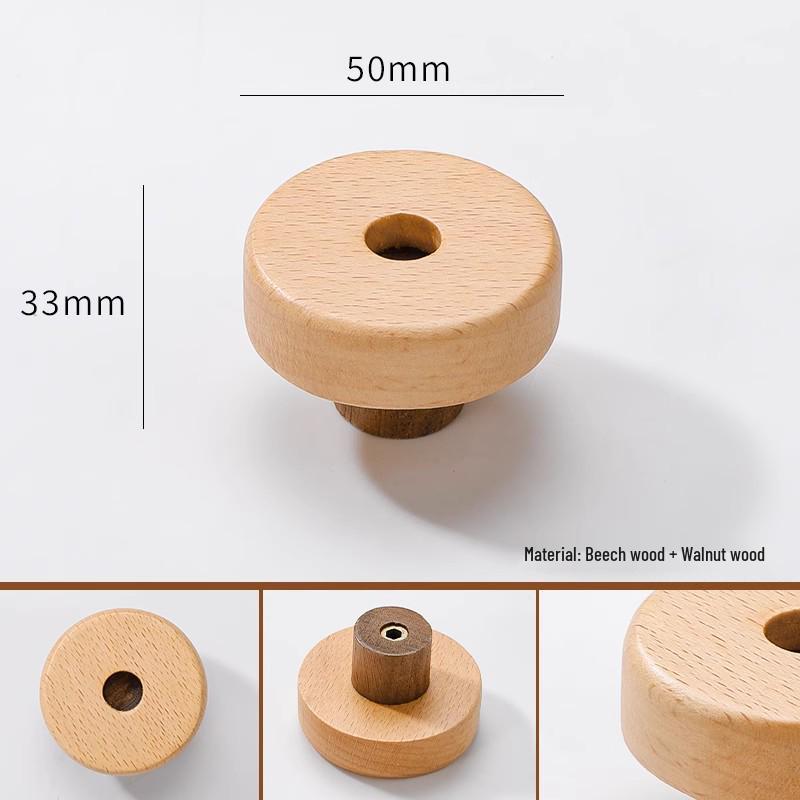 Solid Wood Cartoon Drawer Pull Knob for Children's Room