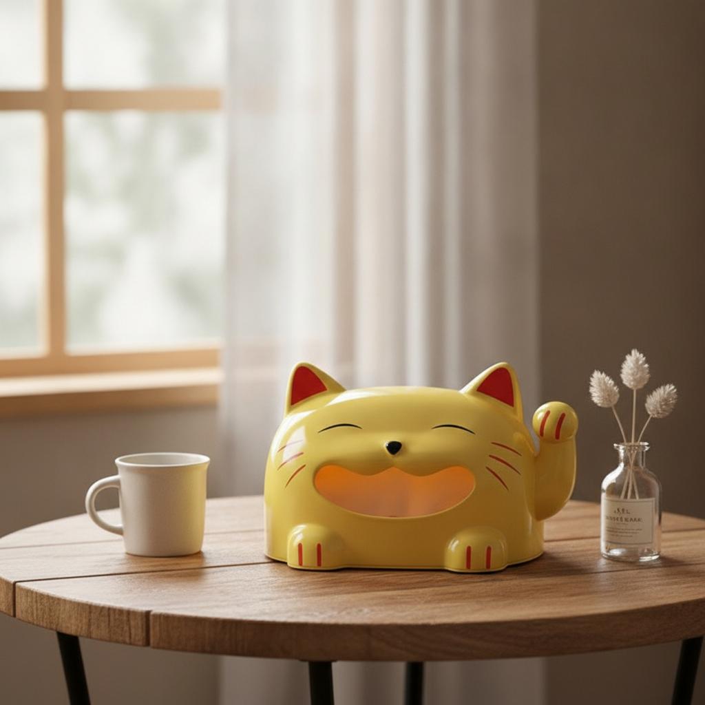 Cat Shaped Tissue Box Functional Cat Tissue Box Decorative Charming for Living Room, Bedside Table