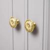 Pure Copper Single Hole Handle: Euro-Nordic Vintage Embossed & French Luxe Gold / Chinese Nordic Round Wardrobe Drawer Pull