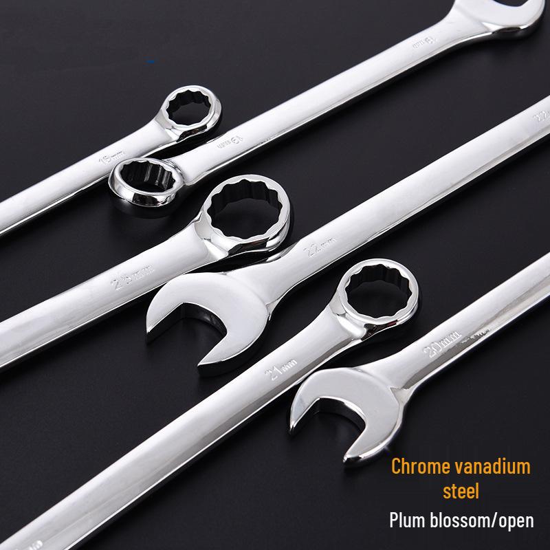 Metric Double-Ended Open-End Plum Wrench, Multi-Specification, Dual-Purpose Manual Tool