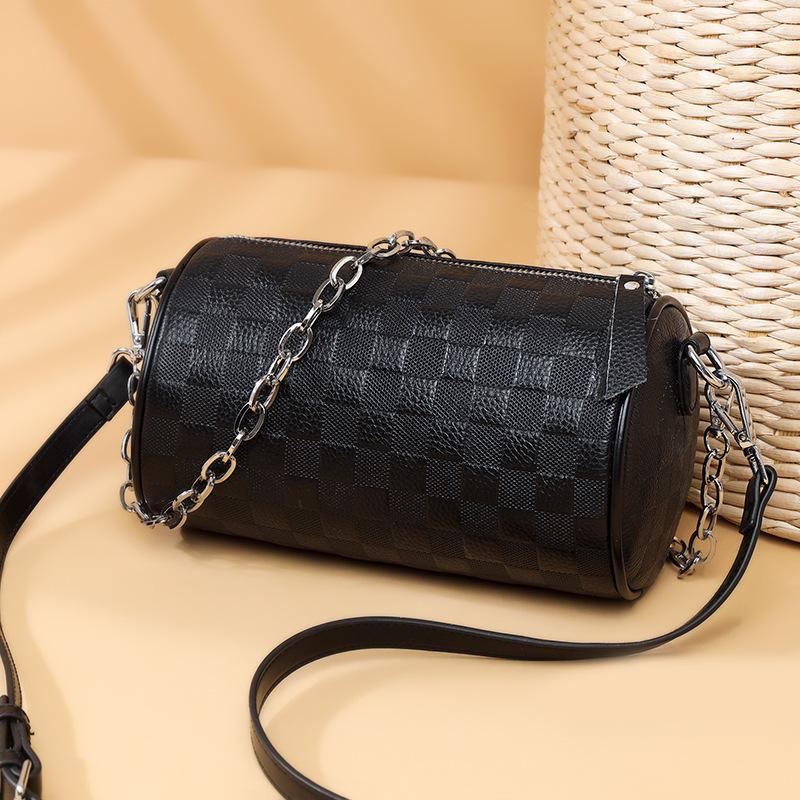 Summer Mini Bag Women's New Fashion Cylindrical One-shoulder Crossbody Bag Large Capacity Diamond Handheld Small Round Bag