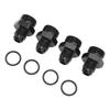 4Pcs ORB Male Fitting Aluminum Alloy 1500PSI O Ring Male Flare Adapter for Oil Cooler Fuel Pump 8AN ORB to 6AN