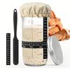 Sourdough Fermentation Glass Jar with Stirring Spoon - 24oz Bread Baking Tool