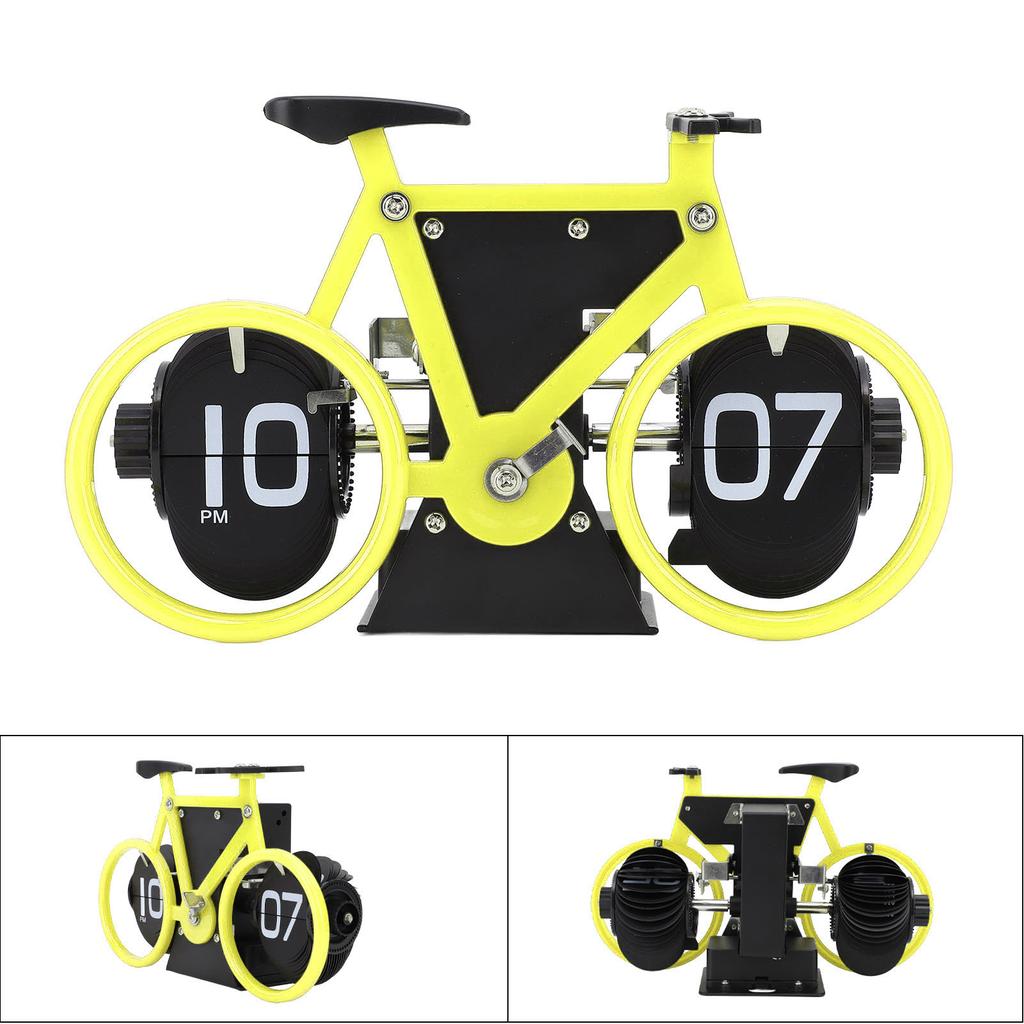 Vintage Desk Clock Bike Shape Retro Mechanical Battery Powered Gear Operated Timer Reminder Table Clock for