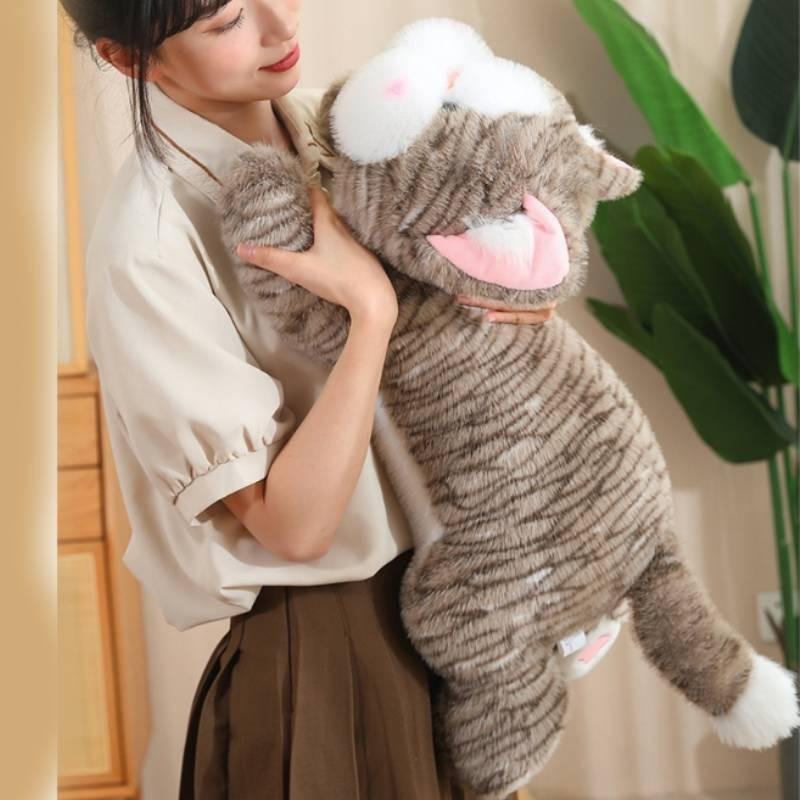 Cute Floppy Cat Plush Toy Soft Pp Cotton Kids Comfort Pillow Stuffed Animal