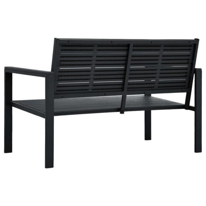 Garden Bench - vidaXL - 120 Cm - Black HDPE - Elegant Design - Weather-resistant