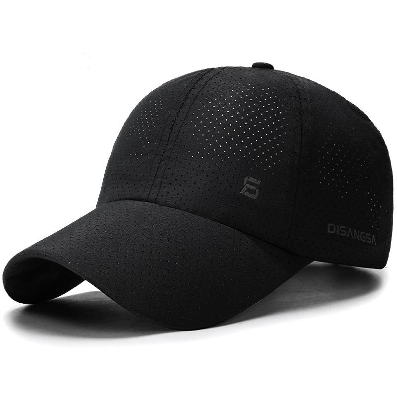Casquette de course design fine respirante à séchage rapide à visière de canard pour homme d'extérieur protection solaire été pêche casquette de baseball Adjustable noir