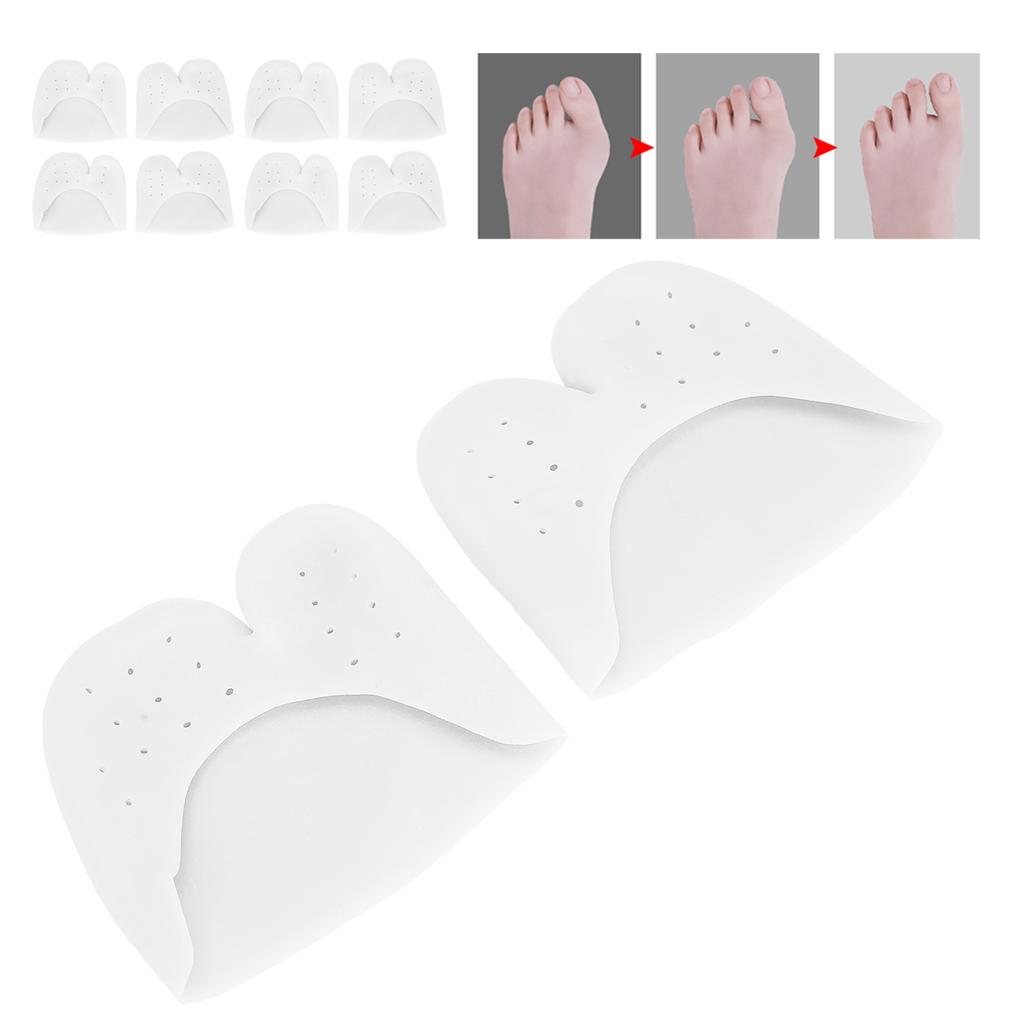 5Pairs Toe Cap Cover WShaped SEBS Forefoot Cushioning Pad Protector with Breathable Hole(White )