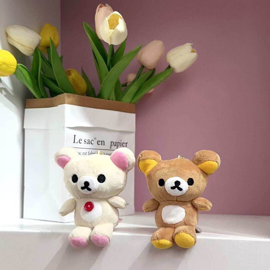 Rilakkuma Plush Toys Keychain Cute Relax Brown Bear Accessories Kawaii Bag Pendant For Birthday Gift