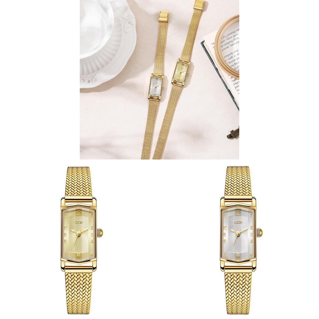 Klein Gouden Horloge Voor Dames Quartz Polshorloge Met Decoratief Wijzerplaat