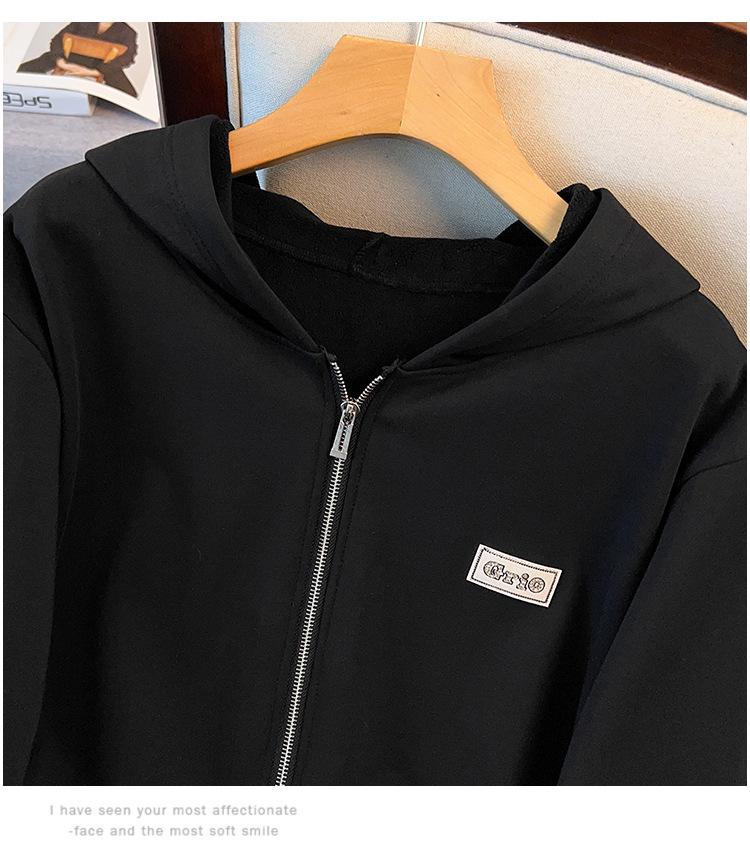 Women's Plus Size Super Loose Fleece-lined Hoodie Cardigan, Bust 150/170