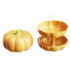 Fork Storage Pumpkin Container Halloween Pumpkin Snack Holder with Lid Divided Serving Tray for Fruits 3 Compartment for Candies