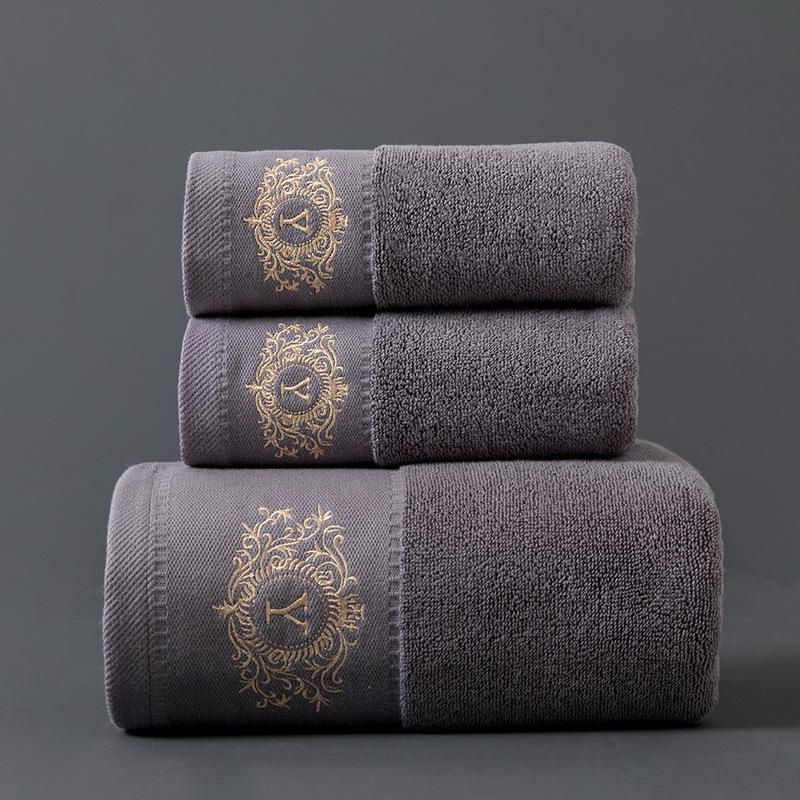 Pure Cotton Bath Towel Set: Absorbent and Lint-Free, Three-Piece Gift Set Featuring Extra Large Towels and Face Towel for Adults