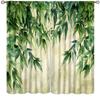 Bamboo Curta Vintage Rustic Plant Colourful Nature Tree Traditional Chinese Culture Decor Rod Pocket Window Treatments