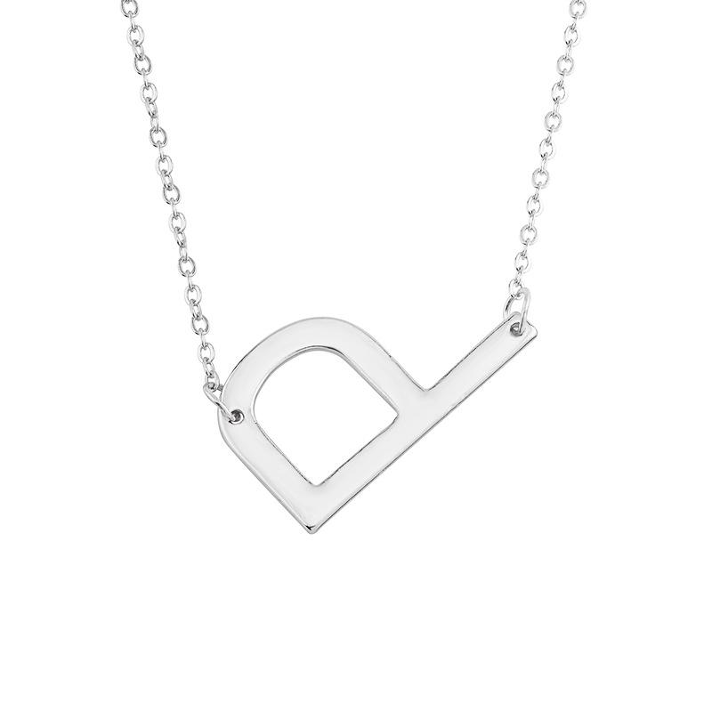 2026 Simple Hot-selling Jewelry, Letter Necklace, Trendy Neck Chain 26 English Letter Collarbone Chain 2025 Source