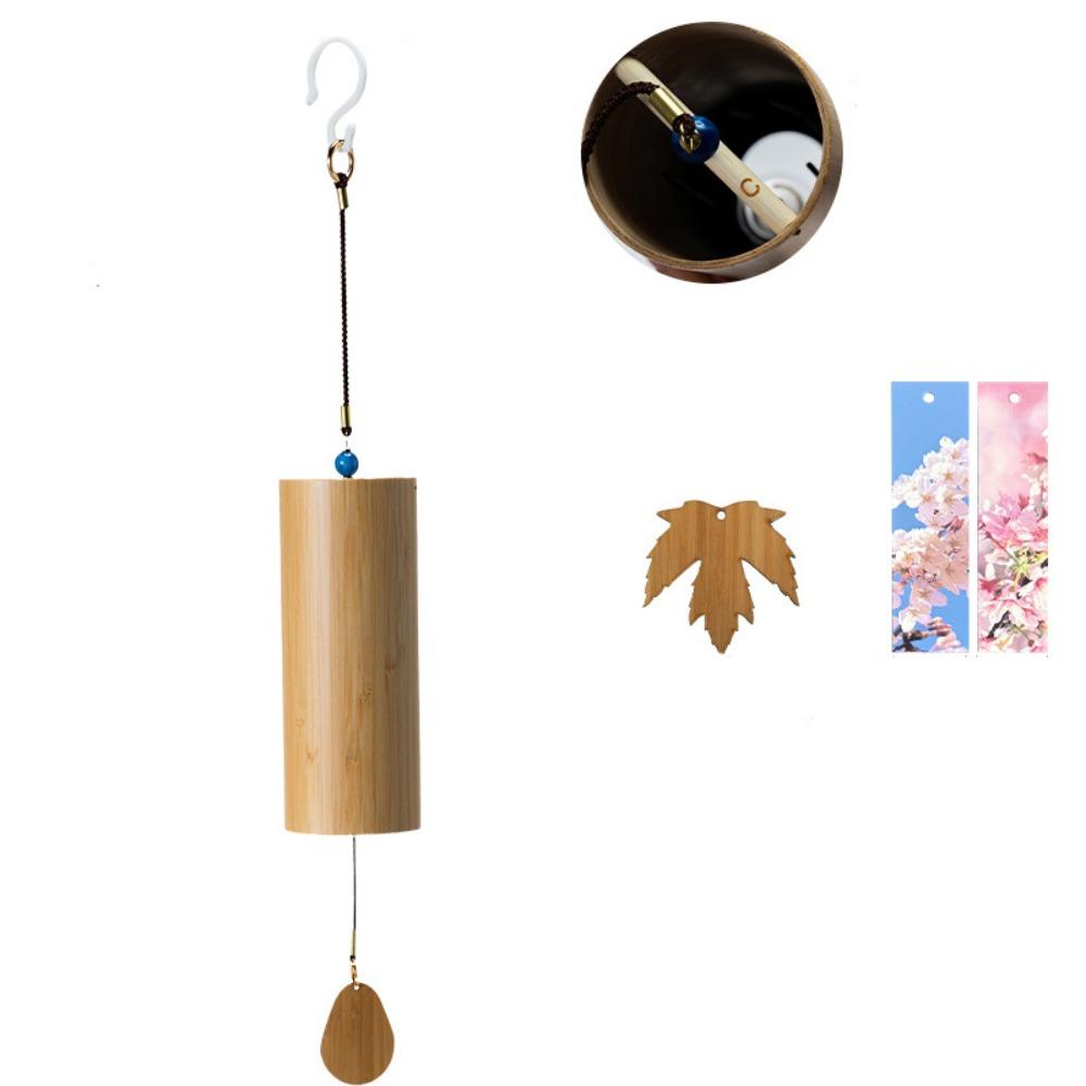 Handmade Bamboo Wind Chimes Hand Cranked Yard Pendant Garden Decoration Musical Windchime  Patio