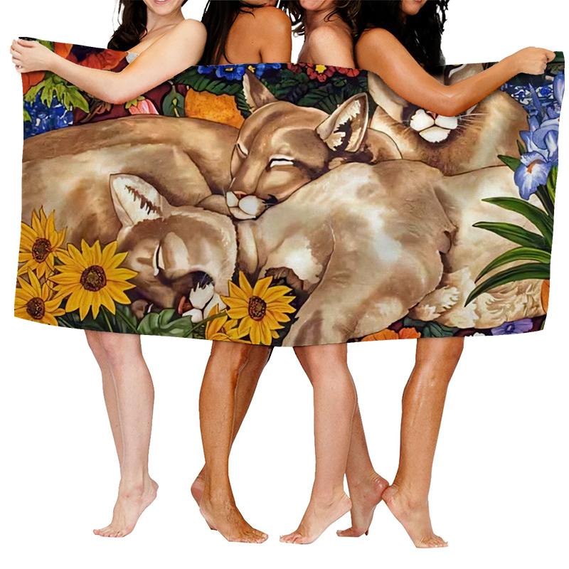 Home bath towels for the body towels bathroom quick drying microfiber beach towel Oil painting style man large sports towel