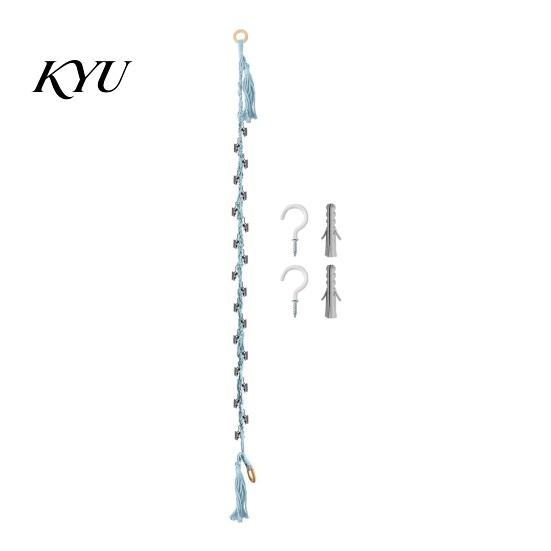 Baby Room Hanging Storage Stuffed Doll Cotton Chain, Wall Mounted Organizer with Plush Toy Holder Metal Clips, Boho Display Strap for Kids And Nursery