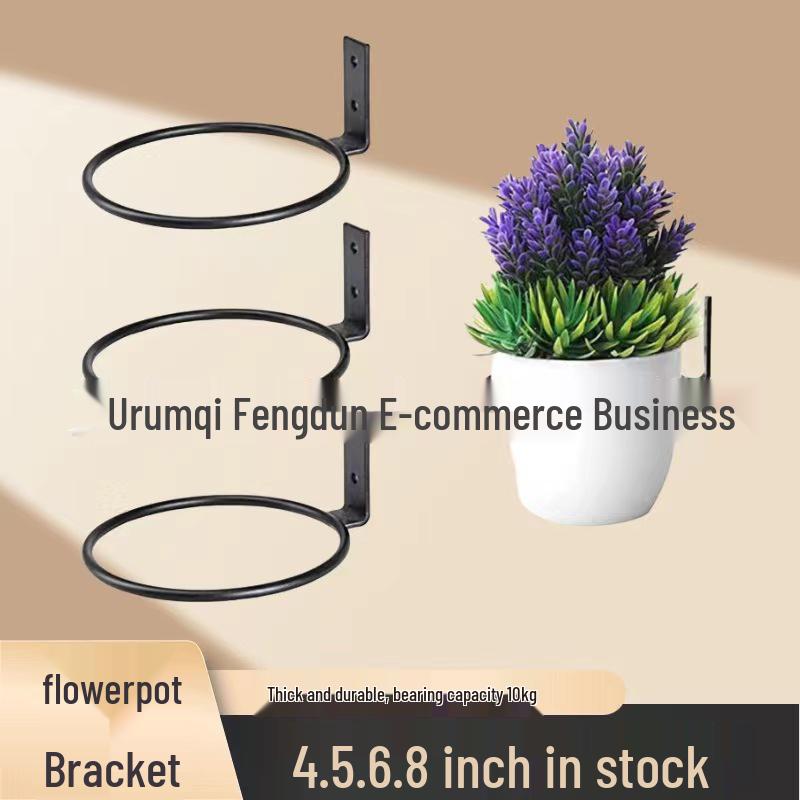 Wall-Mounted Metal Ring for Hanging Floral Plant Support and Flower Pots