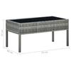 Table de jardin rectangulaire en résine tressée - Gris - 75 x 40 x 37 cm