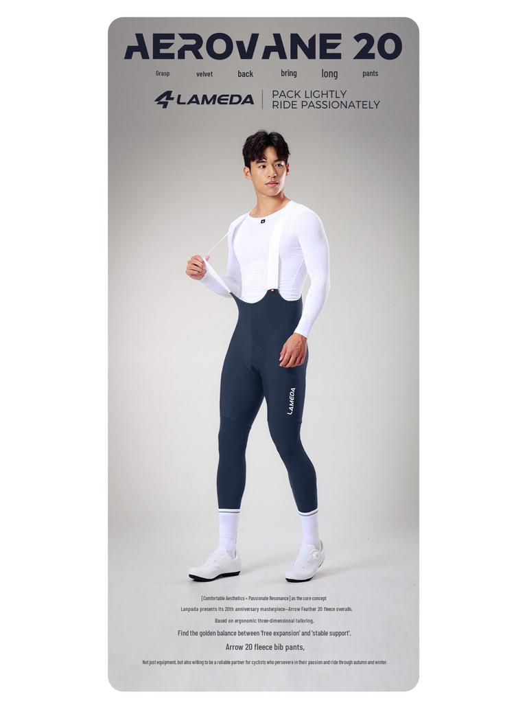 Pantaloni da Ciclismo Lampaida Arrow 20 Double Arrow Unisex con Bretelle, Tasche e Assorbimento degli Urti per Autunno/Inverno