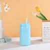 Thermos Cup High Appearance Level Mason Jar Straw Water Cup Simple Thermal Insulation Cold Color Cans