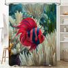 High Quality Printed Fish Coral Shower Curtain 3D Waterproof Bath Decorations for Bathroom Decoration Red Blue Orange Yellow Gre